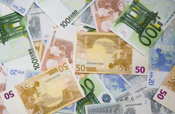 Montage of miscellaneous Euro currency